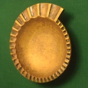 Vintage Pal-Bell Verdigris Bronze Nautilus Ashtray, Made in Israel c. 1950s